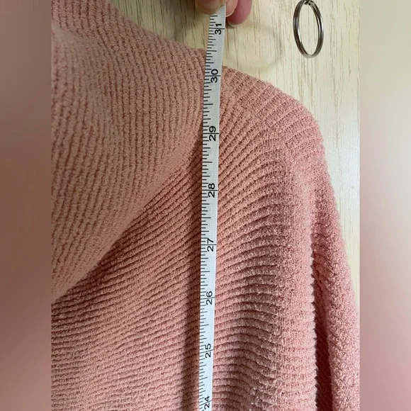 Free People Ottoman Slouchy Tunic Sweater Pink Sun Sand Medium - Picture 12 of 13